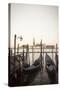 Gondolas Moored on the Lagoon, San Giorgio Maggiore Beyond, Riva Degli Schiavoni-Amanda Hall-Stretched Canvas