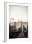 Gondolas Moored on the Lagoon, San Giorgio Maggiore Beyond, Riva Degli Schiavoni-Amanda Hall-Framed Photographic Print