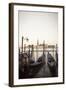 Gondolas Moored on the Lagoon, San Giorgio Maggiore Beyond, Riva Degli Schiavoni-Amanda Hall-Framed Photographic Print