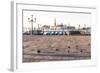 Gondolas Moored on the Lagoon, San Giorgio Maggiore Beyond, Riva Degli Schiavoni-Amanda Hall-Framed Photographic Print