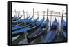 Gondolas Moored on the Lagoon, San Giorgio Maggiore Beyond, Riva Degli Schiavoni-Amanda Hall-Framed Stretched Canvas