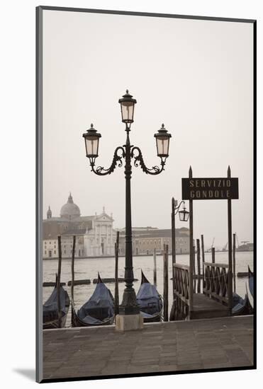 Gondolas Moored on the Lagoon, San Giorgio Maggiore Beyond, Riva Degli Schiavoni-Amanda Hall-Mounted Photographic Print