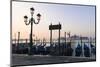 Gondolas Moored on the Lagoon, San Giorgio Maggiore Beyond, Riva Degli Schiavoni-Amanda Hall-Mounted Photographic Print