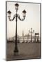 Gondolas Moored on the Lagoon, San Giorgio Maggiore Beyond, Riva Degli Schiavoni-Amanda Hall-Mounted Photographic Print