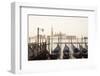 Gondolas Moored on the Lagoon, San Giorgio Maggiore Beyond, Riva Degli Schiavoni-Amanda Hall-Framed Photographic Print