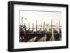 Gondolas Moored on the Lagoon, San Giorgio Maggiore Beyond, Riva Degli Schiavoni-Amanda Hall-Framed Photographic Print