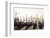 Gondolas Moored on the Lagoon, San Giorgio Maggiore Beyond, Riva Degli Schiavoni-Amanda Hall-Framed Photographic Print