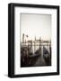 Gondolas Moored on the Lagoon, San Giorgio Maggiore Beyond, Riva Degli Schiavoni-Amanda Hall-Framed Photographic Print