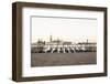 Gondolas Moored on the Lagoon, San Giorgio Maggiore Beyond, Riva Degli Schiavoni-Amanda Hall-Framed Photographic Print