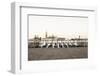 Gondolas Moored on the Lagoon, San Giorgio Maggiore Beyond, Riva Degli Schiavoni-Amanda Hall-Framed Photographic Print