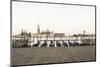 Gondolas Moored on the Lagoon, San Giorgio Maggiore Beyond, Riva Degli Schiavoni-Amanda Hall-Mounted Photographic Print