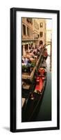 Gondolas Moored Outside of a Cafe, Venice, Italy-null-Framed Photographic Print