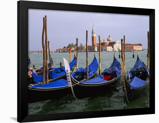 Gondolas near Piazza San Marco, Venice, Italy-Tom Haseltine-Framed Photographic Print