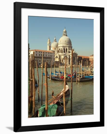 Gondolas near the Grand Canal and the Santa Maria Della Salute, Venice, Italy-Janis Miglavs-Framed Photographic Print