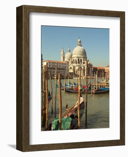 Gondolas near the Grand Canal and the Santa Maria Della Salute, Venice, Italy-Janis Miglavs-Framed Photographic Print