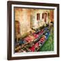 Gondolas Of Amazing Venice - Artistic Picture-Maugli-l-Framed Art Print