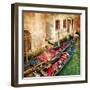 Gondolas Of Amazing Venice - Artistic Picture-Maugli-l-Framed Art Print