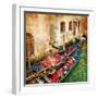 Gondolas Of Amazing Venice - Artistic Picture-Maugli-l-Framed Art Print