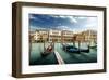 Gondolas on Pier Venice Italy-null-Framed Art Print