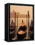 Gondolas on San Marco Canal and Church of San Giorgio Maggiore at Sunset, Venice, Veneto, Italy-Roy Rainford-Framed Stretched Canvas