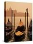 Gondolas on San Marco Canal and Church of San Giorgio Maggiore at Sunset, Venice, Veneto, Italy-Roy Rainford-Stretched Canvas