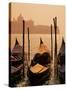 Gondolas on San Marco Canal and Church of San Giorgio Maggiore at Sunset, Venice, Veneto, Italy-Roy Rainford-Stretched Canvas