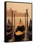 Gondolas on San Marco Canal and Church of San Giorgio Maggiore at Sunset, Venice, Veneto, Italy-Roy Rainford-Framed Stretched Canvas