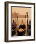 Gondolas on San Marco Canal and Church of San Giorgio Maggiore at Sunset, Venice, Veneto, Italy-Roy Rainford-Framed Photographic Print