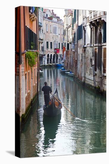 Gondolas on the Canals of Venice, Italy-Terry Eggers-Stretched Canvas