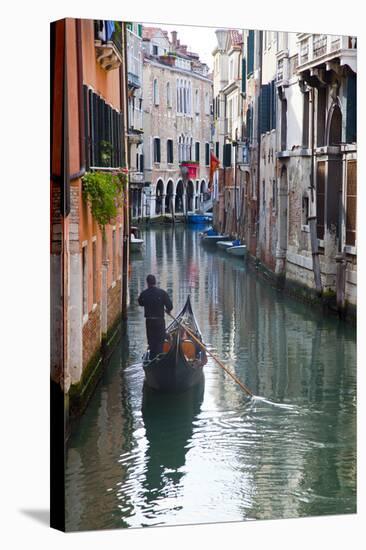 Gondolas on the Canals of Venice, Italy-Terry Eggers-Stretched Canvas