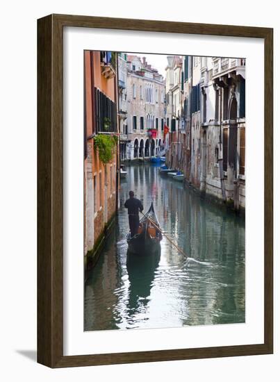 Gondolas on the Canals of Venice, Italy-Terry Eggers-Framed Photographic Print