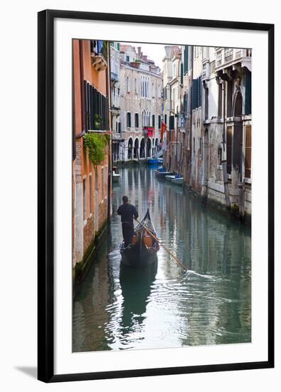 Gondolas on the Canals of Venice, Italy-Terry Eggers-Framed Photographic Print