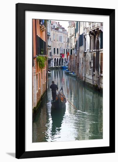 Gondolas on the Canals of Venice, Italy-Terry Eggers-Framed Photographic Print