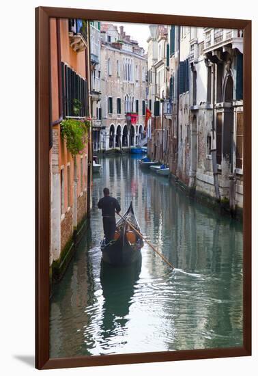 Gondolas on the Canals of Venice, Italy-Terry Eggers-Framed Photographic Print