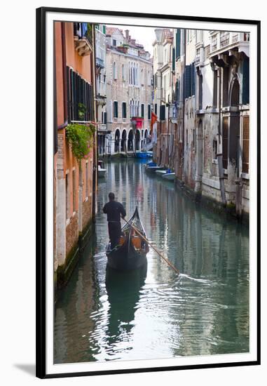 Gondolas on the Canals of Venice, Italy-Terry Eggers-Framed Premium Photographic Print