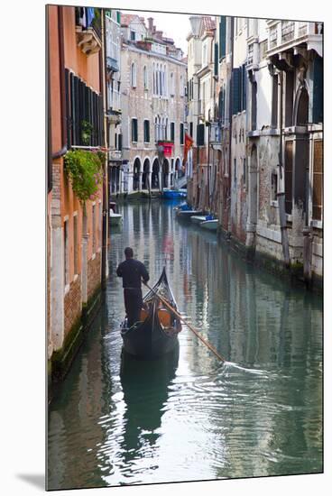 Gondolas on the Canals of Venice, Italy-Terry Eggers-Mounted Premium Photographic Print
