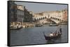 Gondolas on the Grand Canal at the Rialto Bridge, Venice, Unesco World Heritage Site, Veneto, Italy-James Emmerson-Framed Stretched Canvas