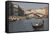 Gondolas on the Grand Canal at the Rialto Bridge, Venice, Unesco World Heritage Site, Veneto, Italy-James Emmerson-Framed Stretched Canvas