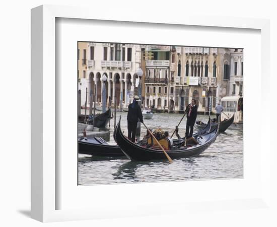 Gondolas on the Grand Canal, Rialto, Venice, UNESCO World Heritage Site, Veneto, Italy, Europe-Hazel Stuart-Framed Photographic Print