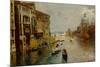 Gondolas on the Grand Canal, the Dogana and Santa Maria della Salute beyond, Venice-Rubens Santoro-Mounted Giclee Print