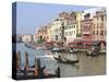 Gondolas on the Grand Canal, Venice, UNESCO World Heritage Site, Veneto, Italy, Europe-Amanda Hall-Stretched Canvas