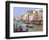 Gondolas on the Grand Canal, Venice, UNESCO World Heritage Site, Veneto, Italy, Europe-Amanda Hall-Framed Photographic Print