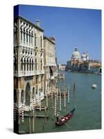 Gondolas on the Grand Canal with Santa Maria Della Salute in the Background, Venice, Veneto, Italy-Lightfoot Jeremy-Stretched Canvas