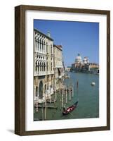 Gondolas on the Grand Canal with Santa Maria Della Salute in the Background, Venice, Veneto, Italy-Lightfoot Jeremy-Framed Photographic Print