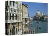 Gondolas on the Grand Canal with Santa Maria Della Salute in the Background, Venice, Veneto, Italy-Lightfoot Jeremy-Stretched Canvas