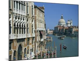 Gondolas on the Grand Canal with Santa Maria Della Salute in the Background, Venice, Veneto, Italy-Lightfoot Jeremy-Mounted Photographic Print