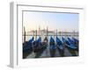 Gondolas on the Lagoon, San Giorgio Maggiore in the Distance, Venice, Veneto, Italy-Amanda Hall-Framed Photographic Print