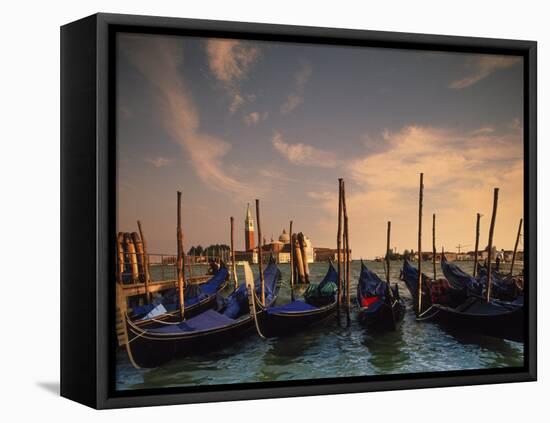 Gondolas, Venice, Italy-Angelo Cavalli-Framed Stretched Canvas