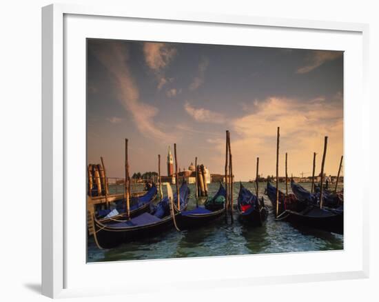 Gondolas, Venice, Italy-Angelo Cavalli-Framed Photographic Print