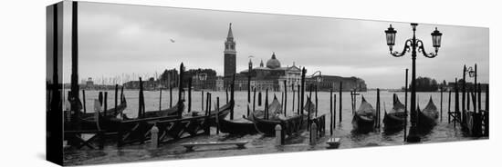 Gondolas with a Church in the Background, Church of San Giorgio Maggiore, San Giorgio Maggiore, ...-null-Stretched Canvas